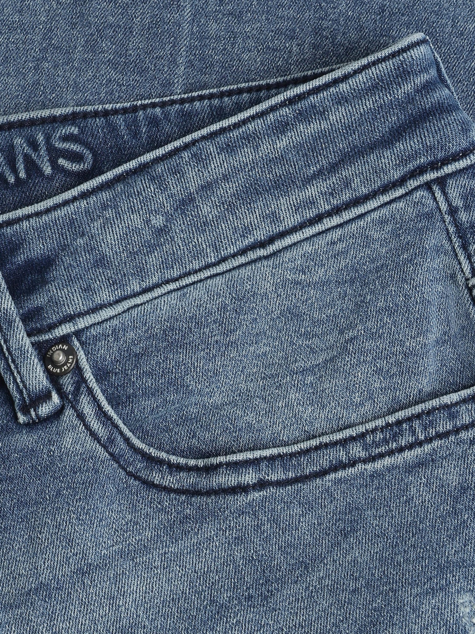 INDIAN BLUE JEANS Boys Wide Loose Fit Blue Jeans Medium Denim
