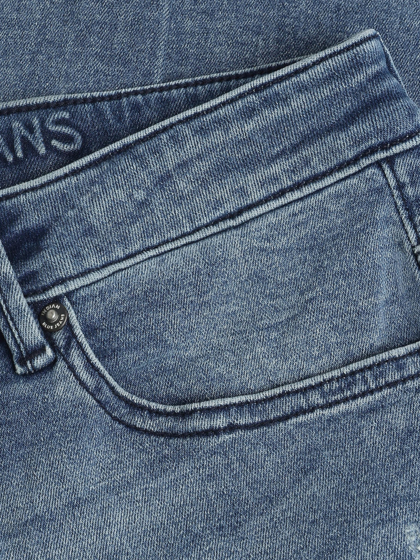 INDIAN BLUE JEANS Boys Wide Loose Fit Blue Jeans Medium Denim