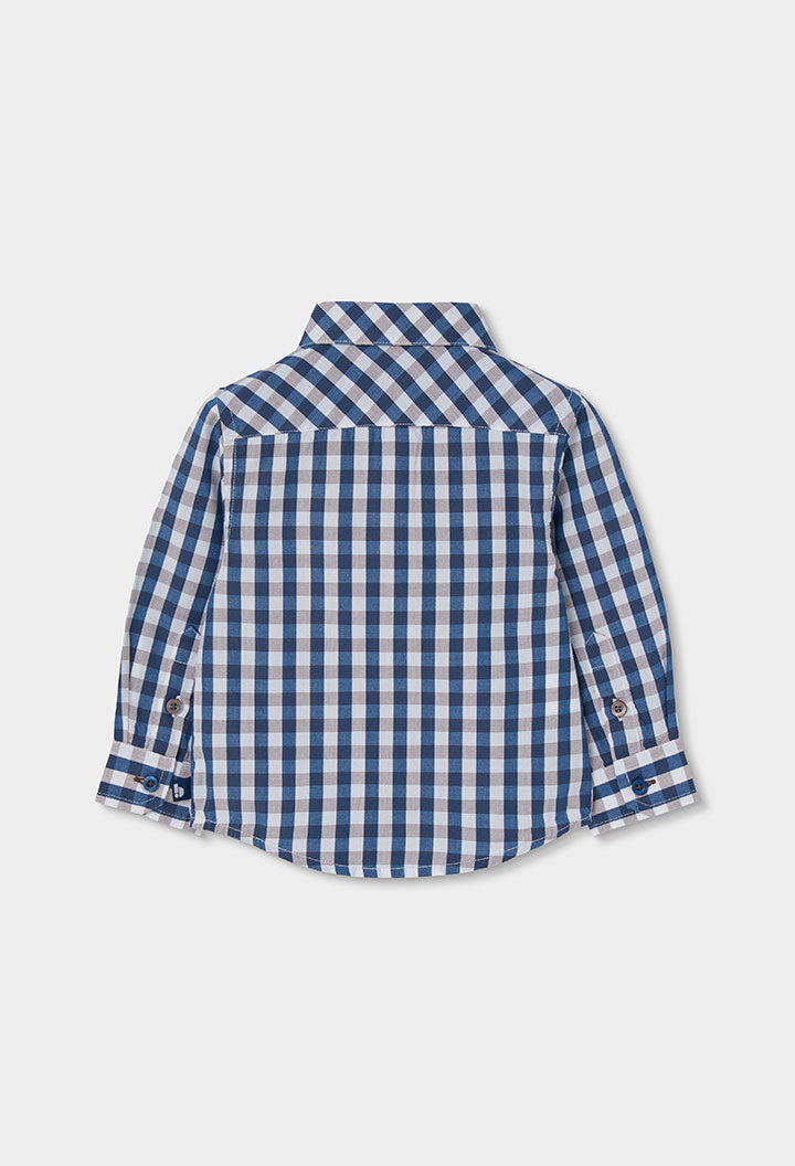 BOBOLI Boys Checked Poplin Shirt -BCI Check Print