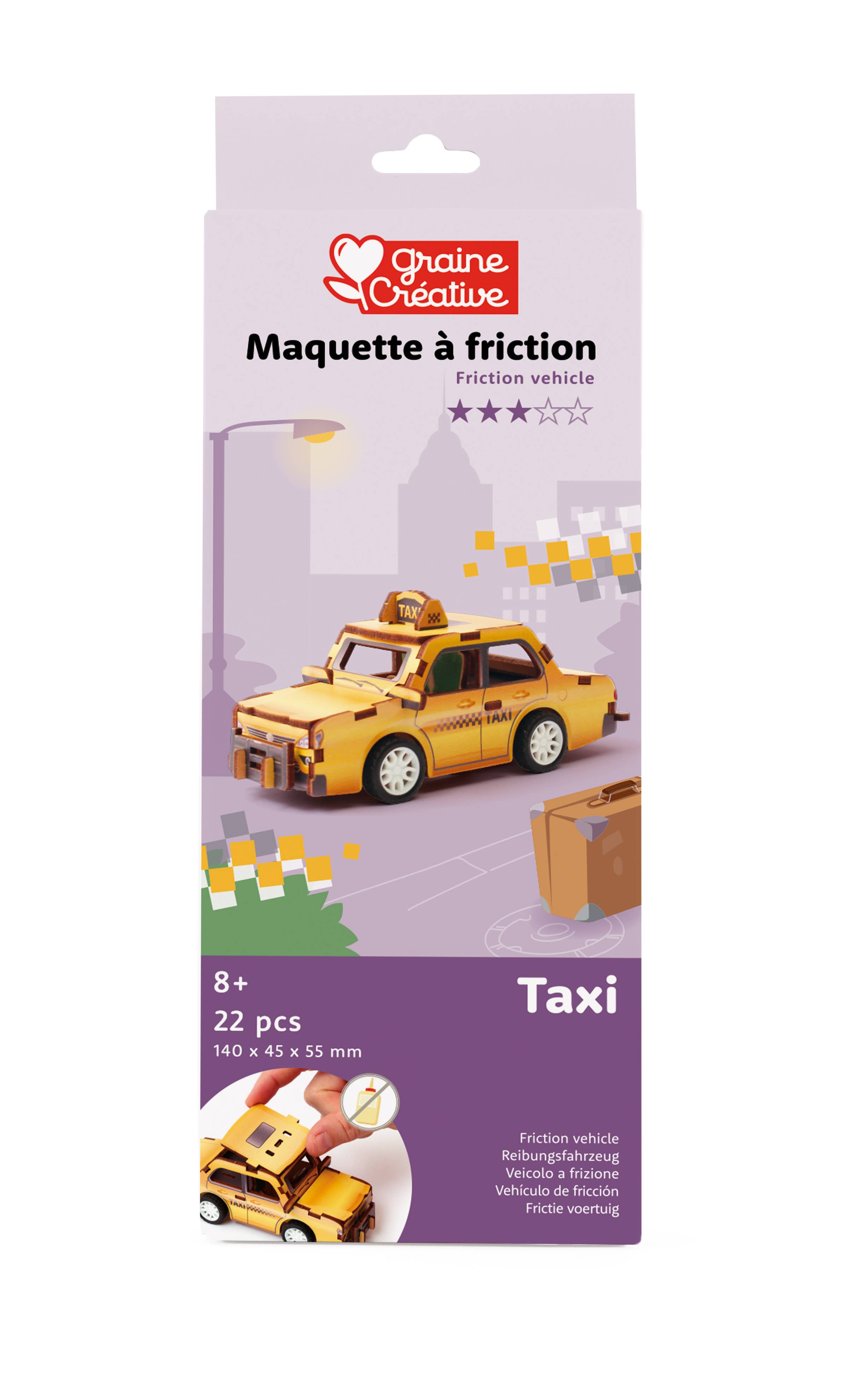 3D WOOD MODEL TAXI VEHICLE