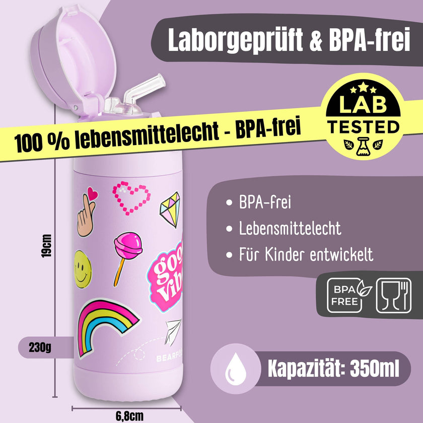 BEARFOOT Thermo Water Bottle Mermaid 350 ml Kids | Beetles & Bugs