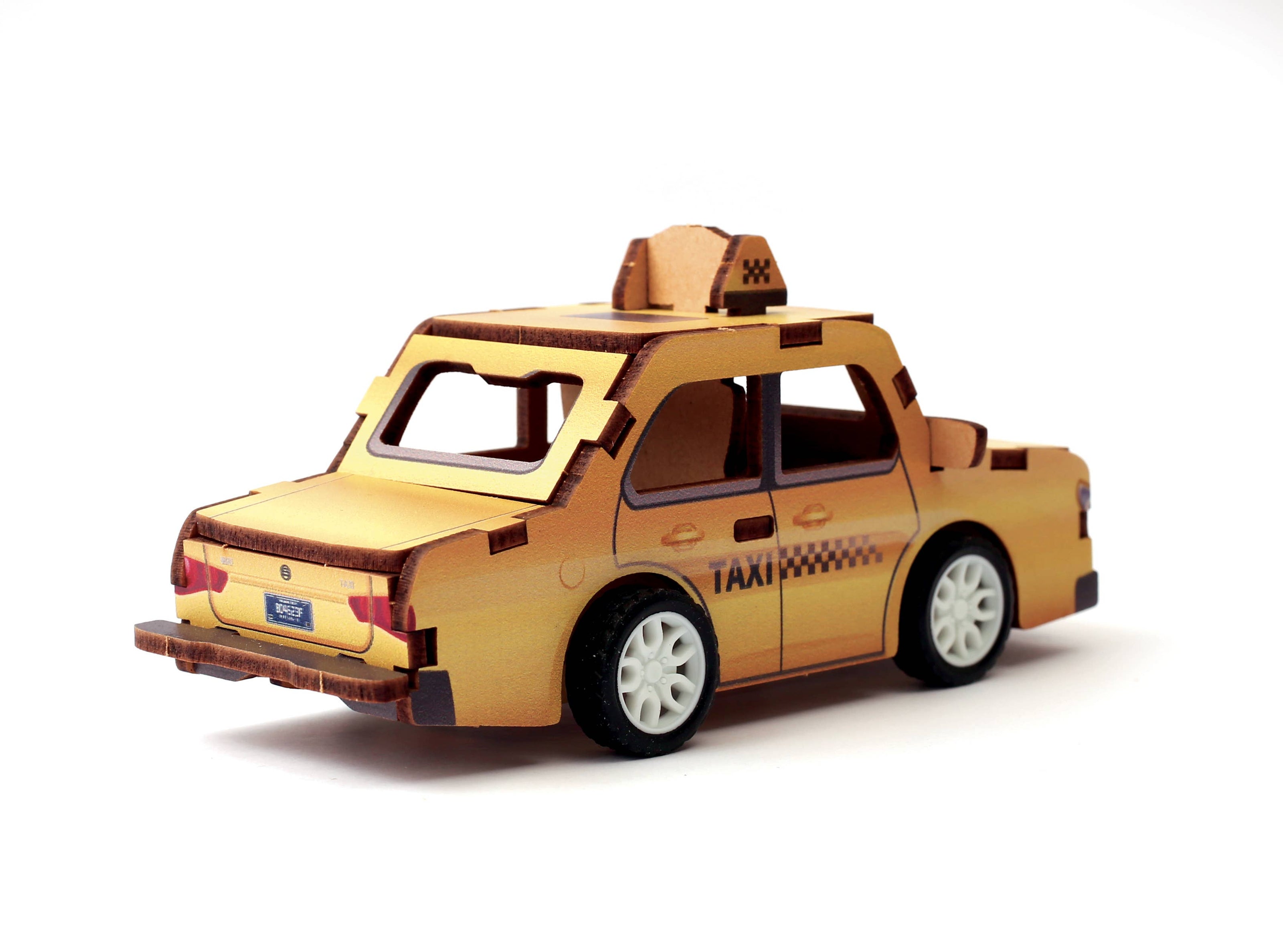 3D WOOD MODEL TAXI VEHICLE