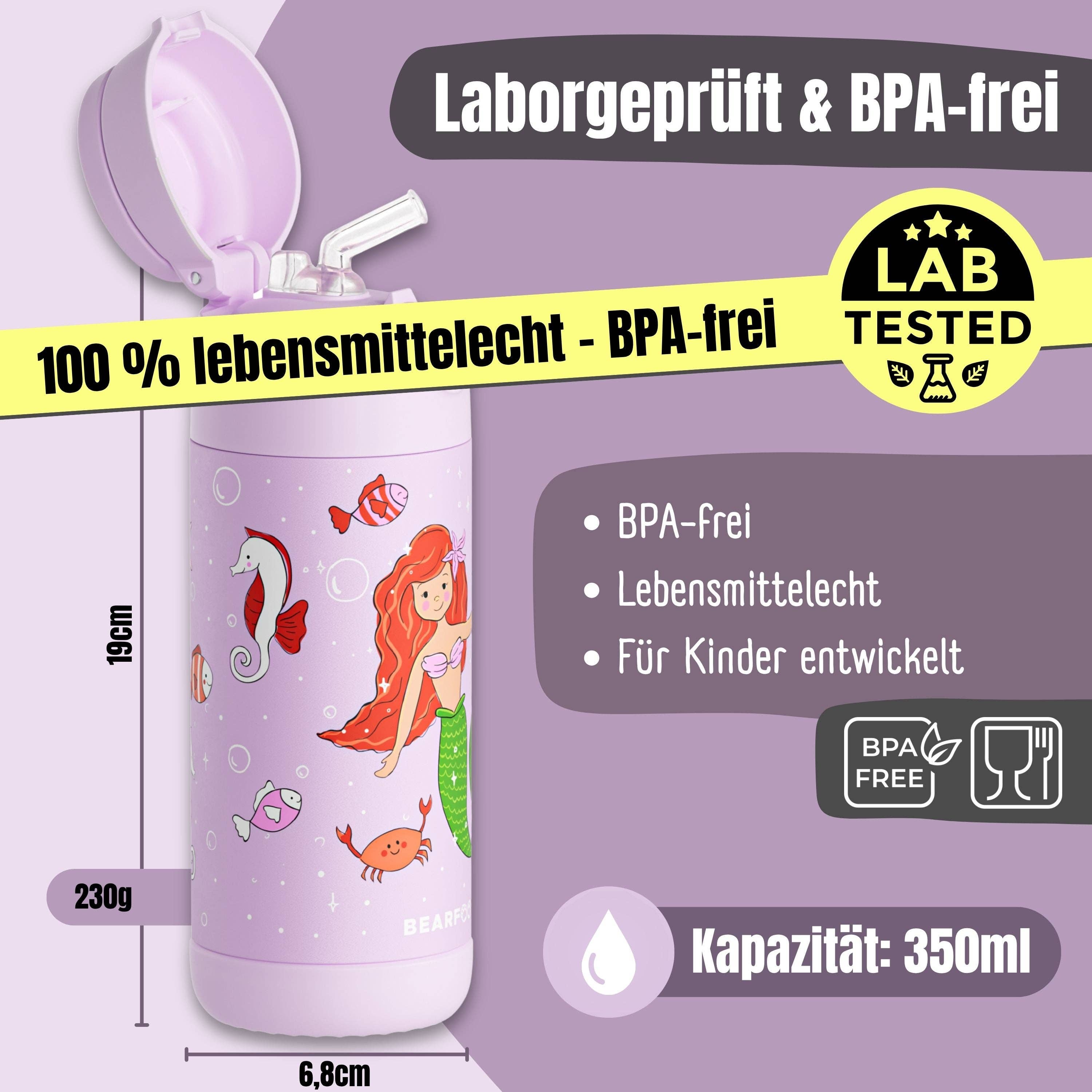 BEARFOOT Thermo Water Bottle Mermaid 350 ml Kids | Beetles & Bugs