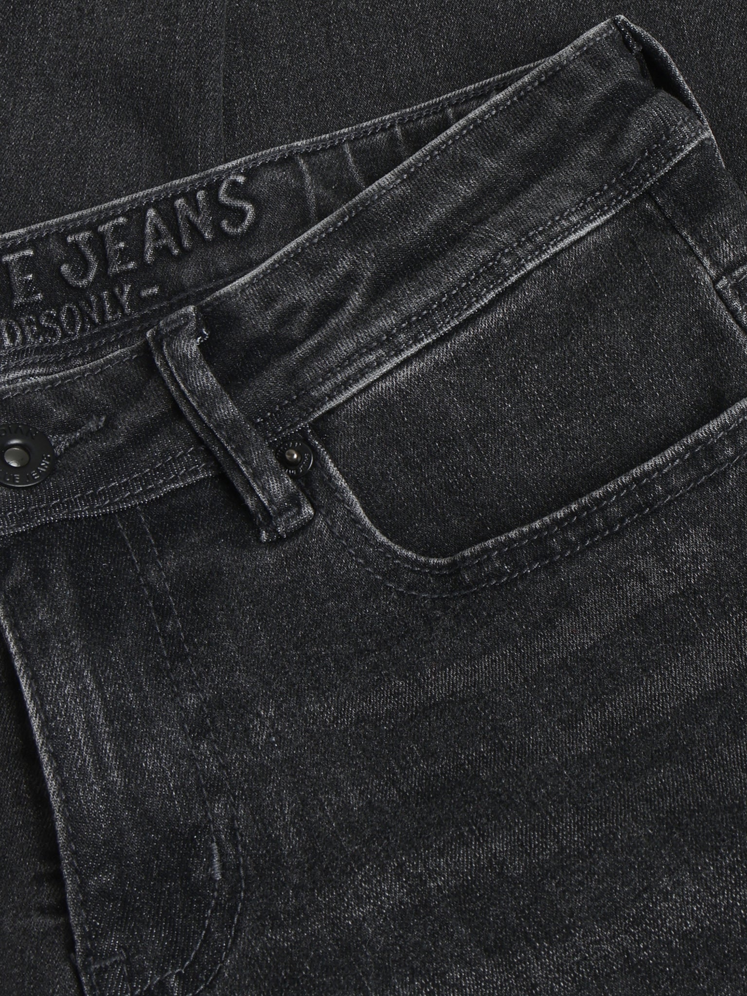 INDIAN BLUE JEANS Boys Straight Fit Black Jeans Black Denim