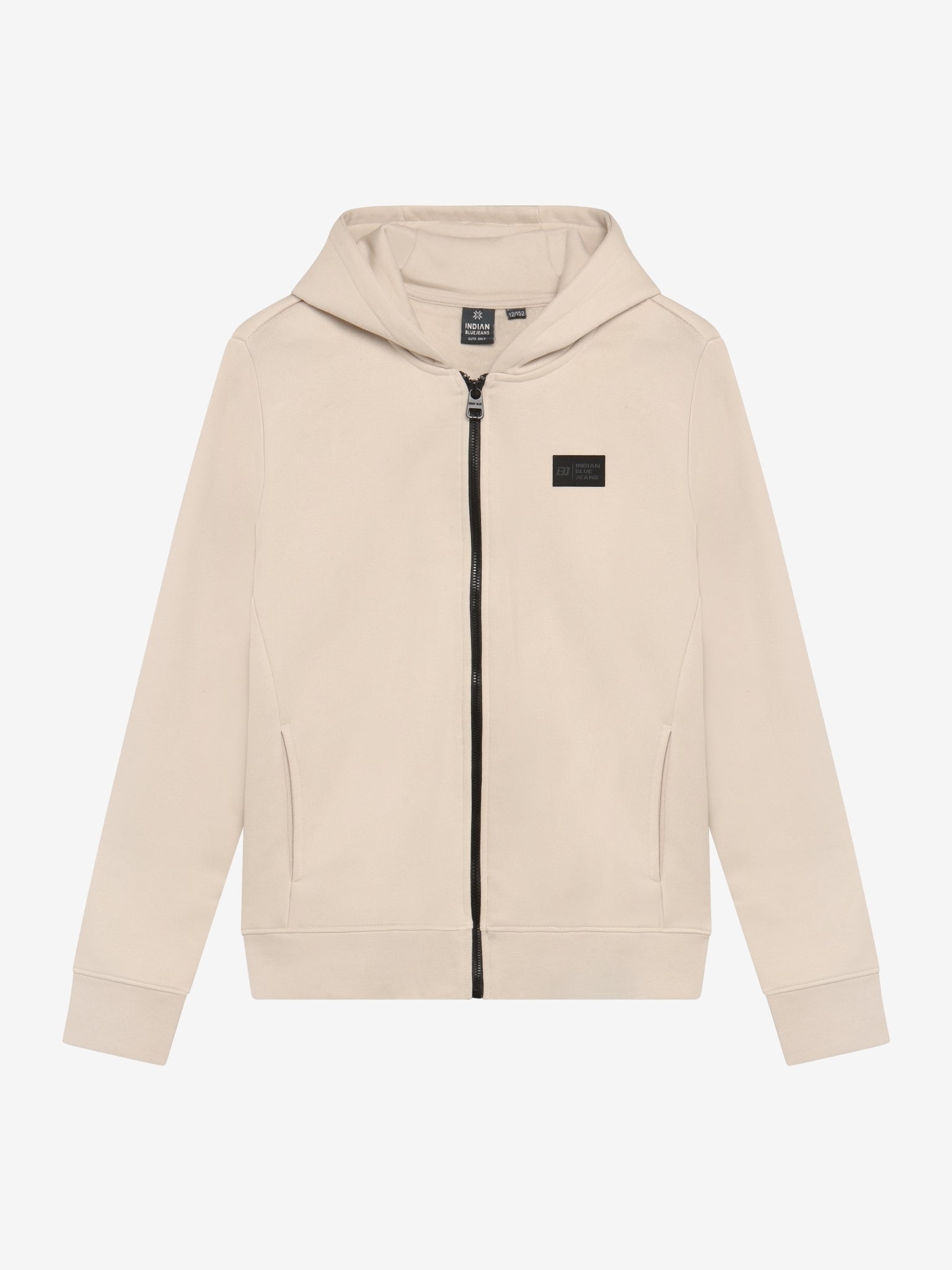 INDIAN BLUE JEANS Boys Hooded Zip Jacket Brushed Pale Sand