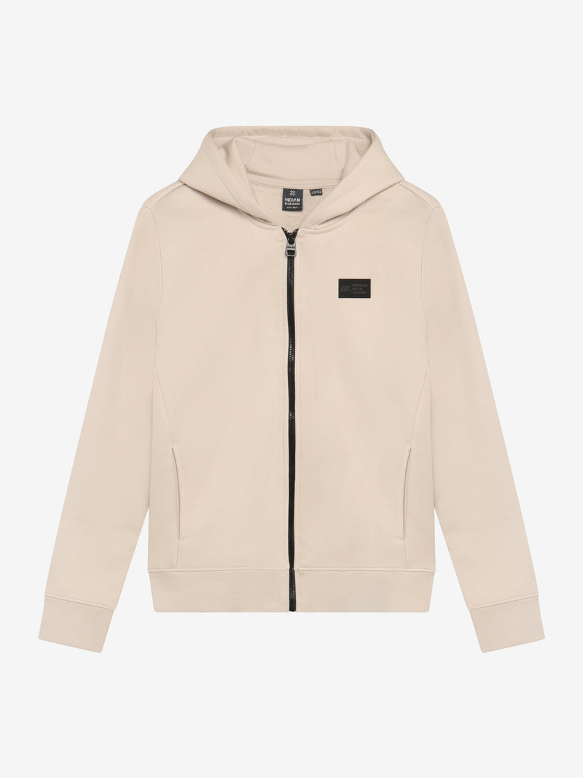 INDIAN BLUE JEANS Boys Hooded Zip Jacket Brushed Pale Sand