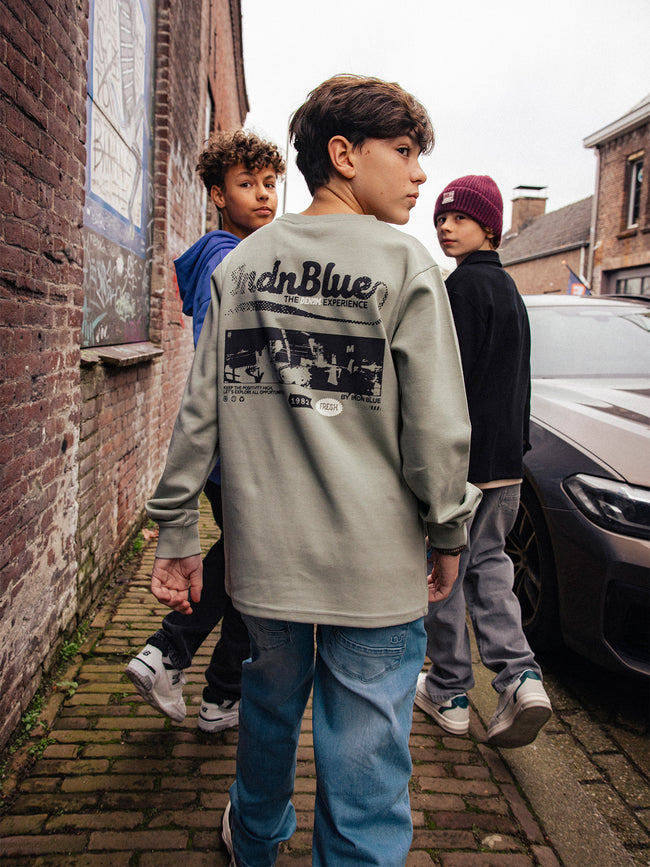 INDIAN BLUE JEANS Boys T-Shirt LS AW Sleeve Dust Green