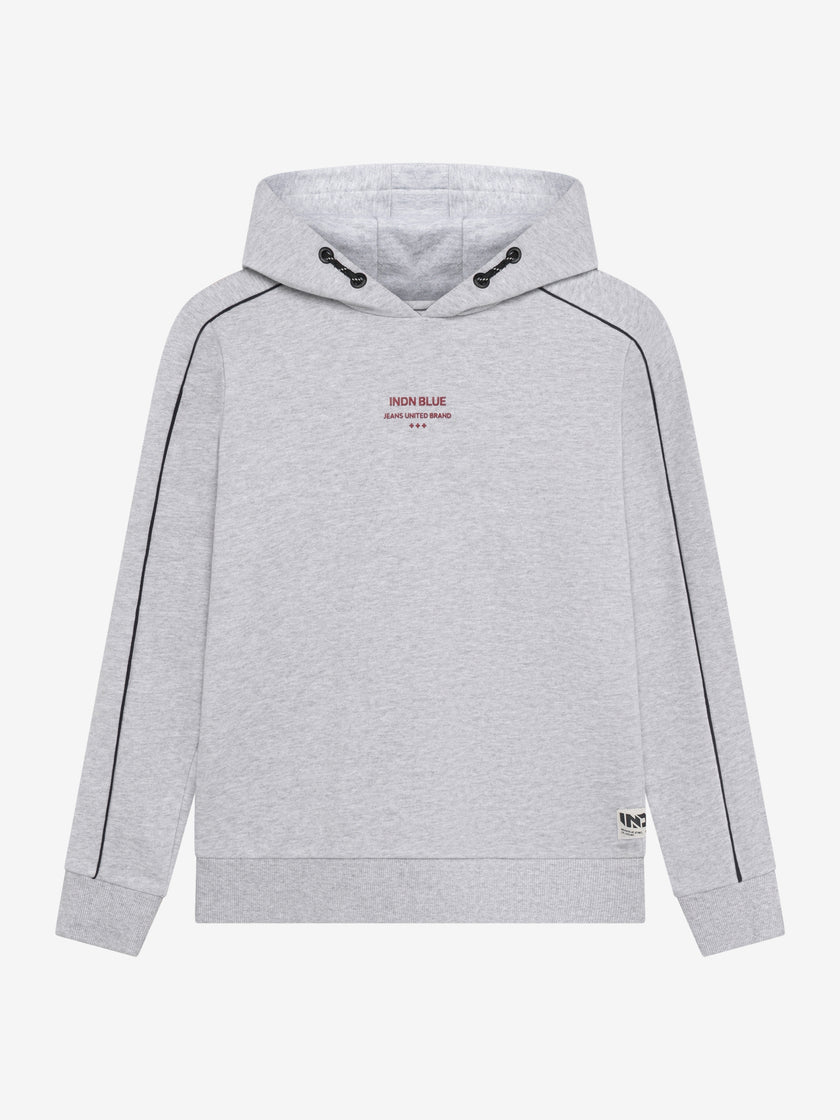 INDIAN BLUE JEANS Boys Hoodie Chest And Backprint Fresh Grey Melange