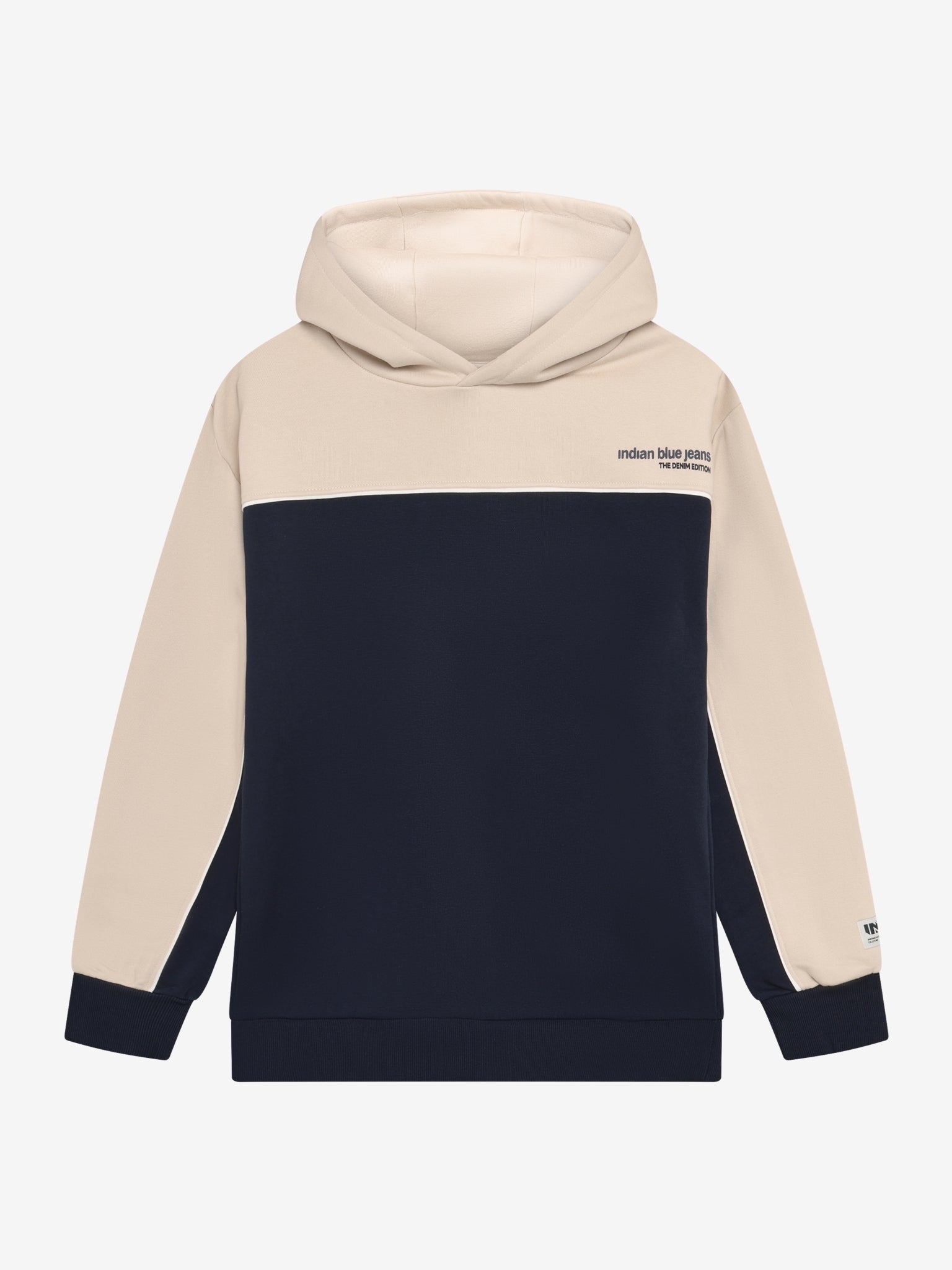 INDIAN BLUE JEANS Boys Loose Fit Hoodie INDN Brushed Deep Navy