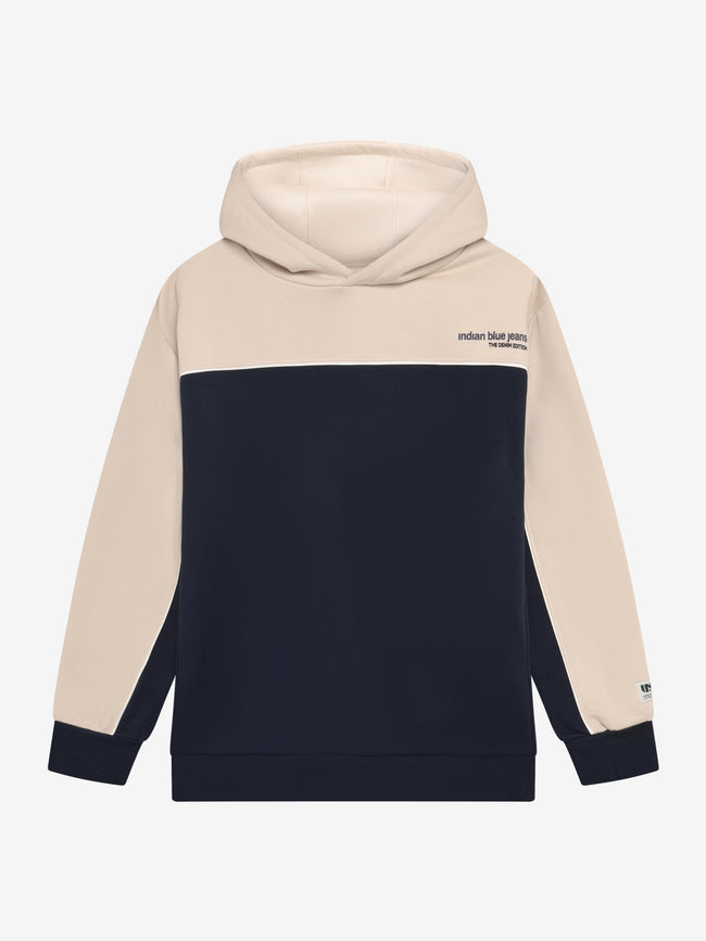 INDIAN BLUE JEANS Boys Loose Fit Hoodie INDN Brushed Deep Navy