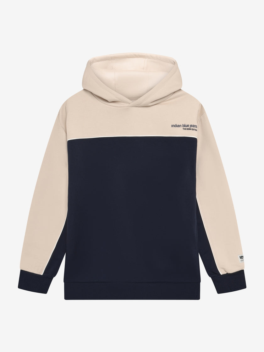 INDIAN BLUE JEANS Boys Loose Fit Hoodie INDN Brushed Deep Navy
