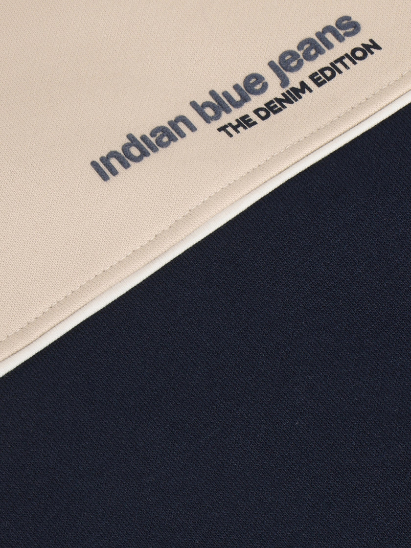 INDIAN BLUE JEANS Boys Loose Fit Hoodie INDN Brushed Deep Navy