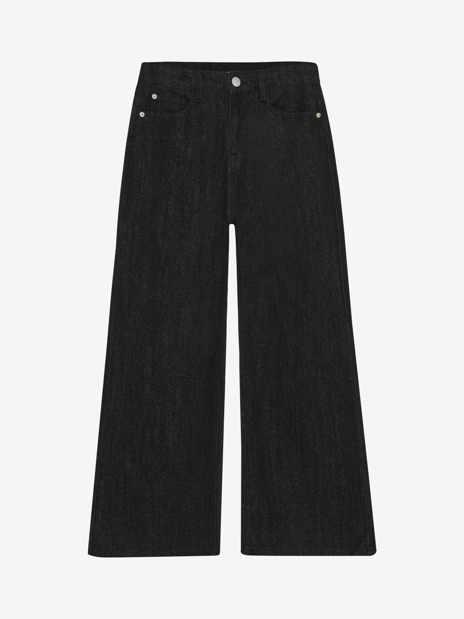 INDIAN BLUE JEANS Girls Extra Wide Fit Glitter Black Denim