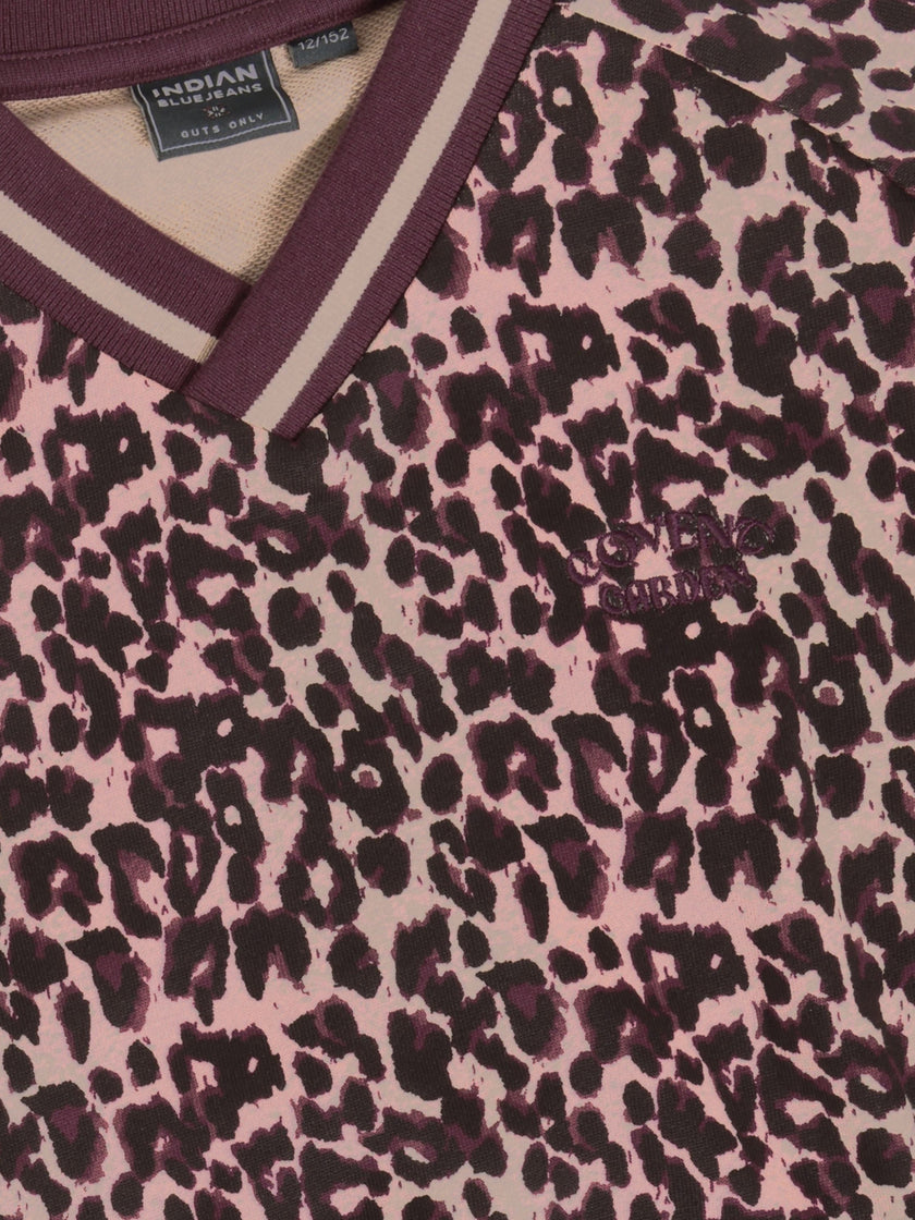 INDIAN BLUE JEANS Girls Sweater Leopard Fig