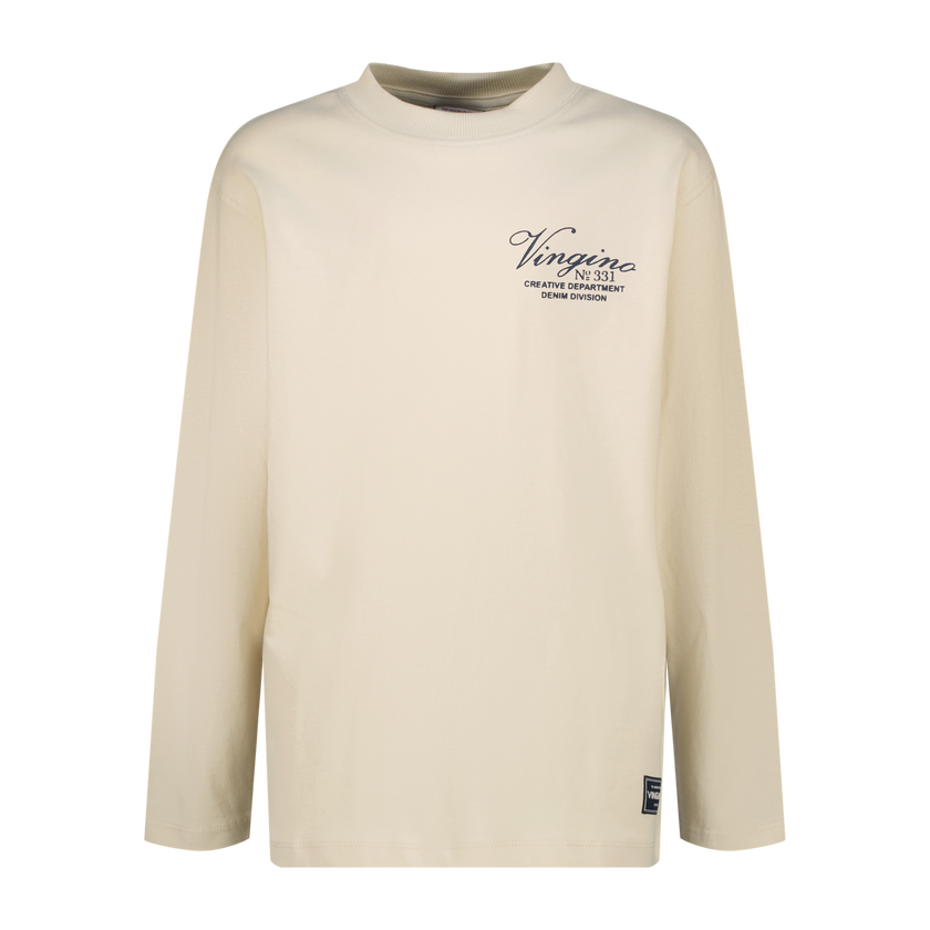 VINGINO Boys T-shirt Icon-basic-LS Egg Shell