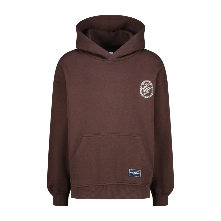 VINGINO Boys Sweater Icon-Hoody Dark Brown