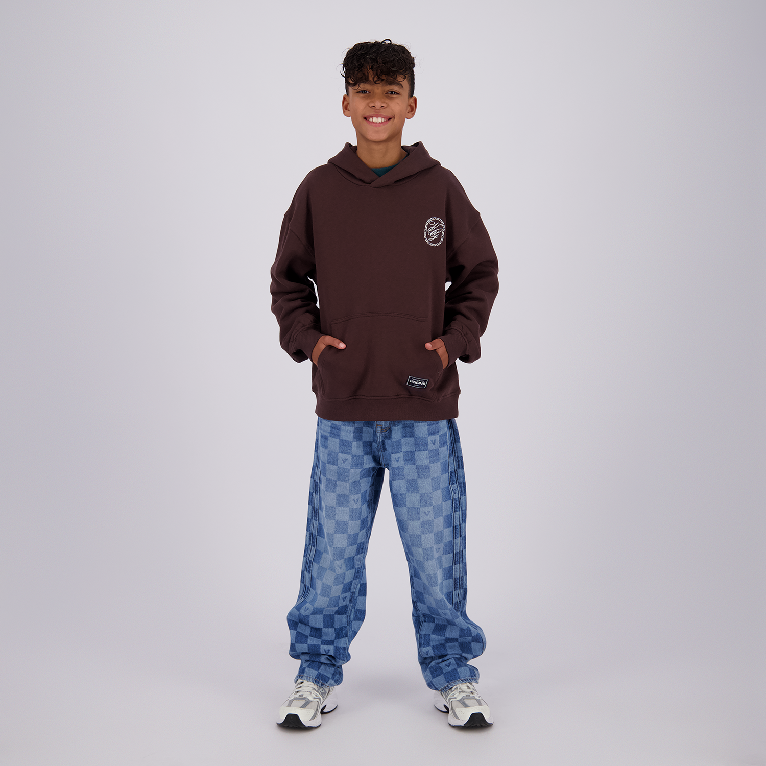 VINGINO Boys Sweater Icon-Hoody Dark Brown