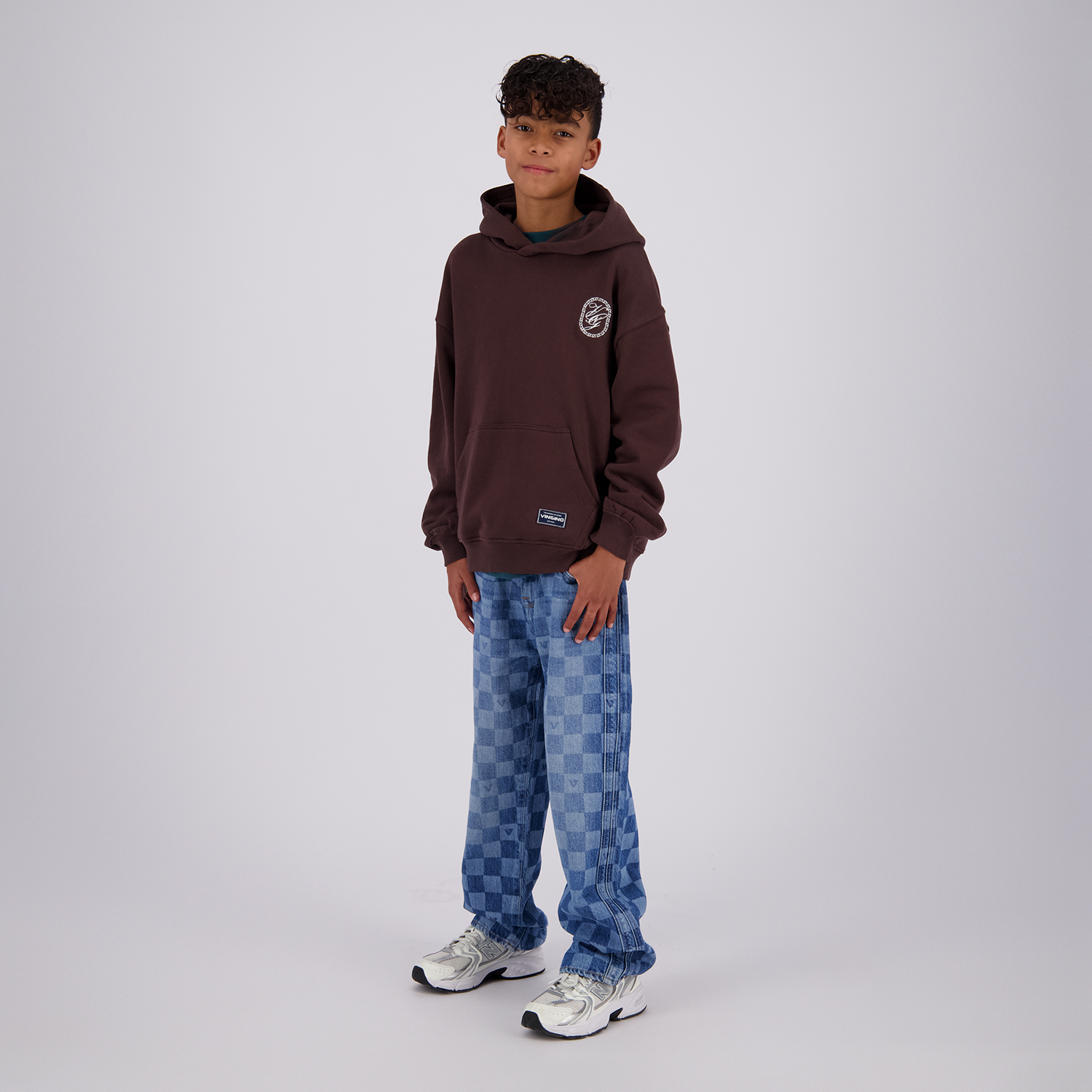 VINGINO Boys Sweater Icon-Hoody Dark Brown