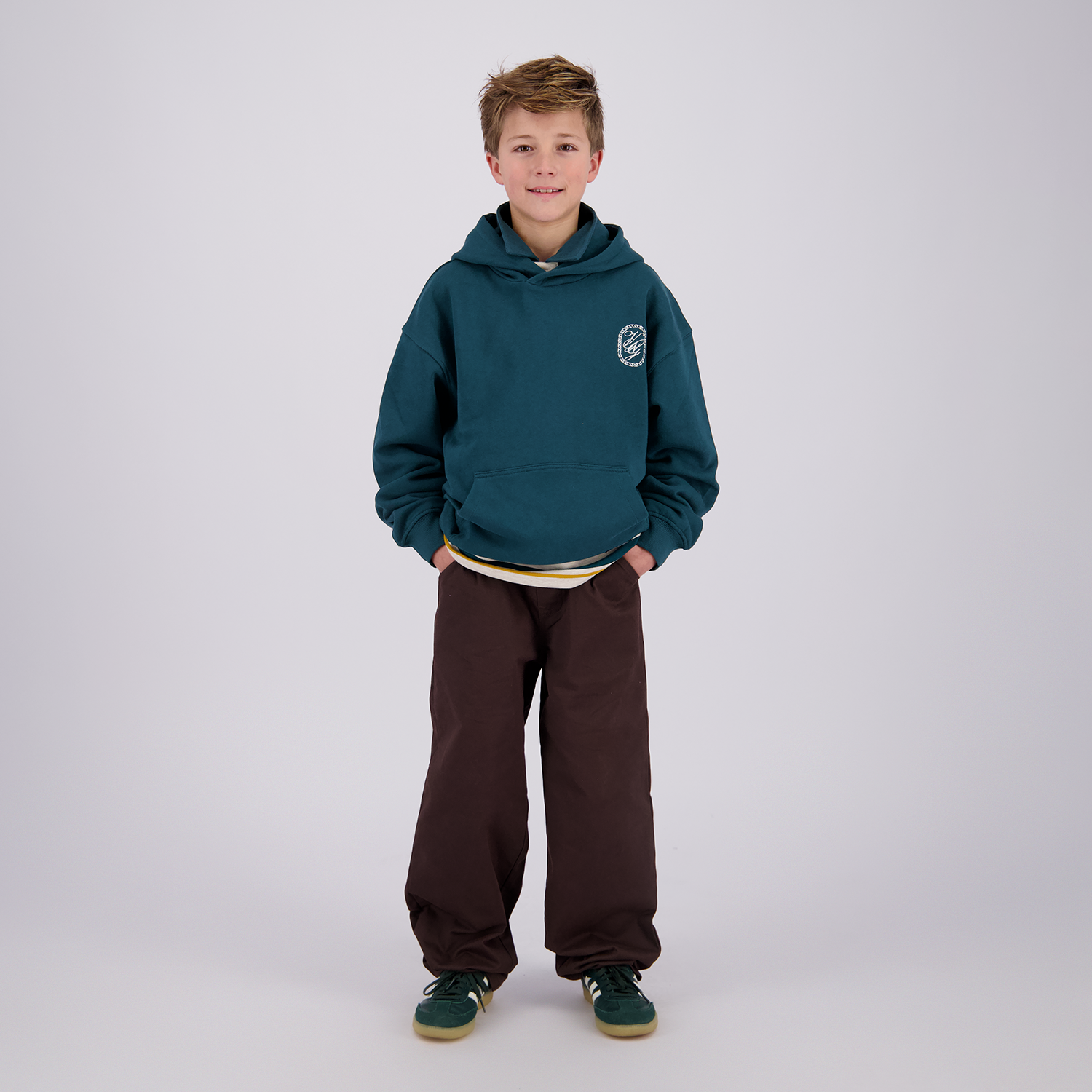 VINGINO Boys Sweater Icon-Hoody Deep Teal