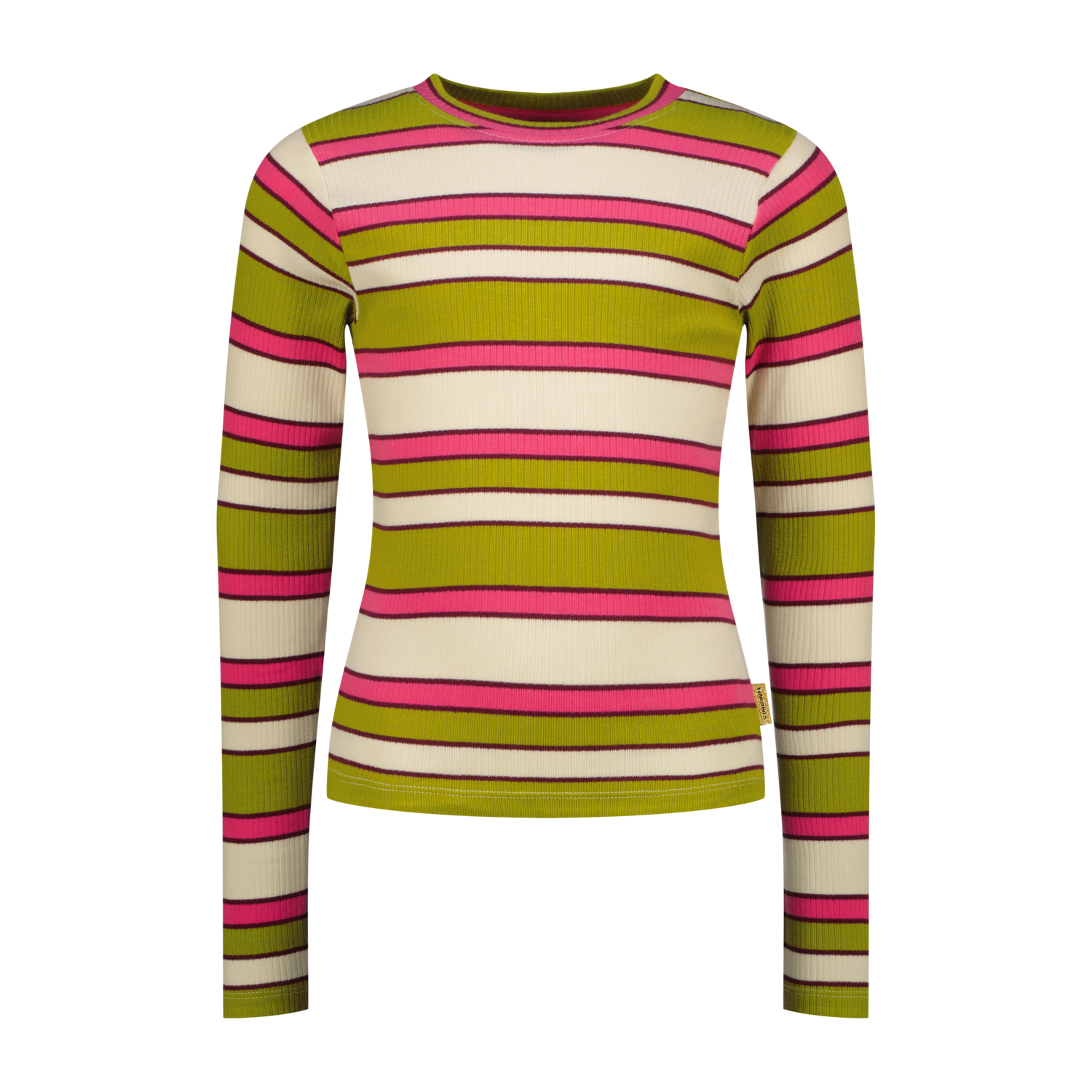 VINGINO Girls T-shirt Icon Stripe Top Golden Lime