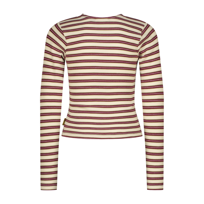 VINGINO Girls T-shirt Icon Stripe Top Macroon White