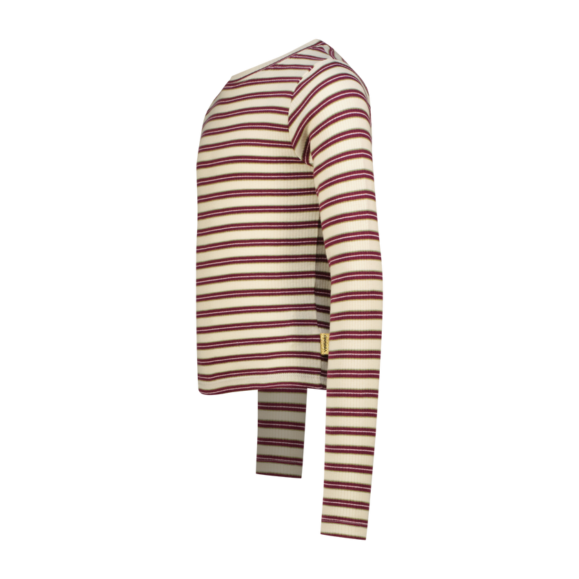 VINGINO Girls T-shirt Icon Stripe Top Macroon White