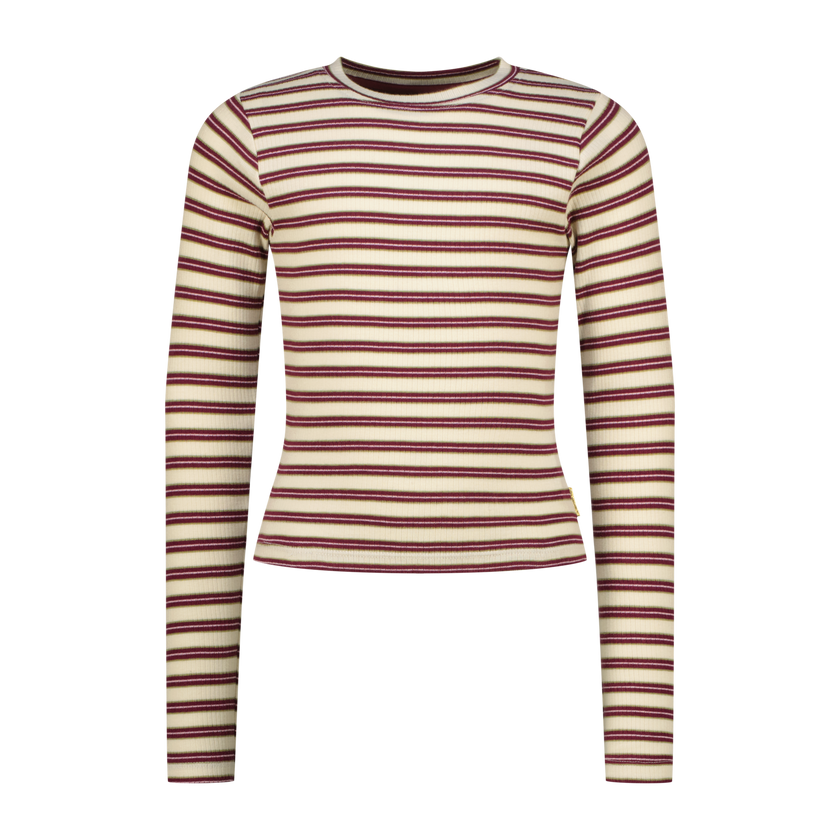 VINGINO Girls T-shirt Icon Stripe Top Macroon White