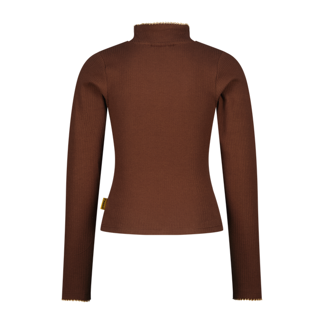 VINGINO Girls T-shirt Icon Rib Top Col Potting Soil