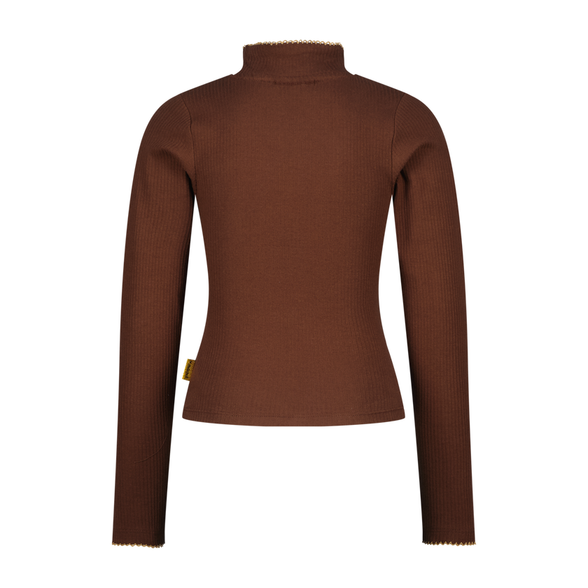 VINGINO Girls T-shirt Icon Rib Top Col Potting Soil