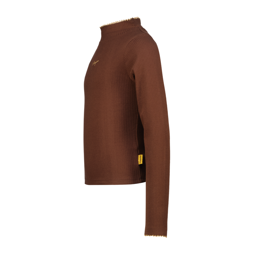 VINGINO Girls T-shirt Icon Rib Top Col Potting Soil