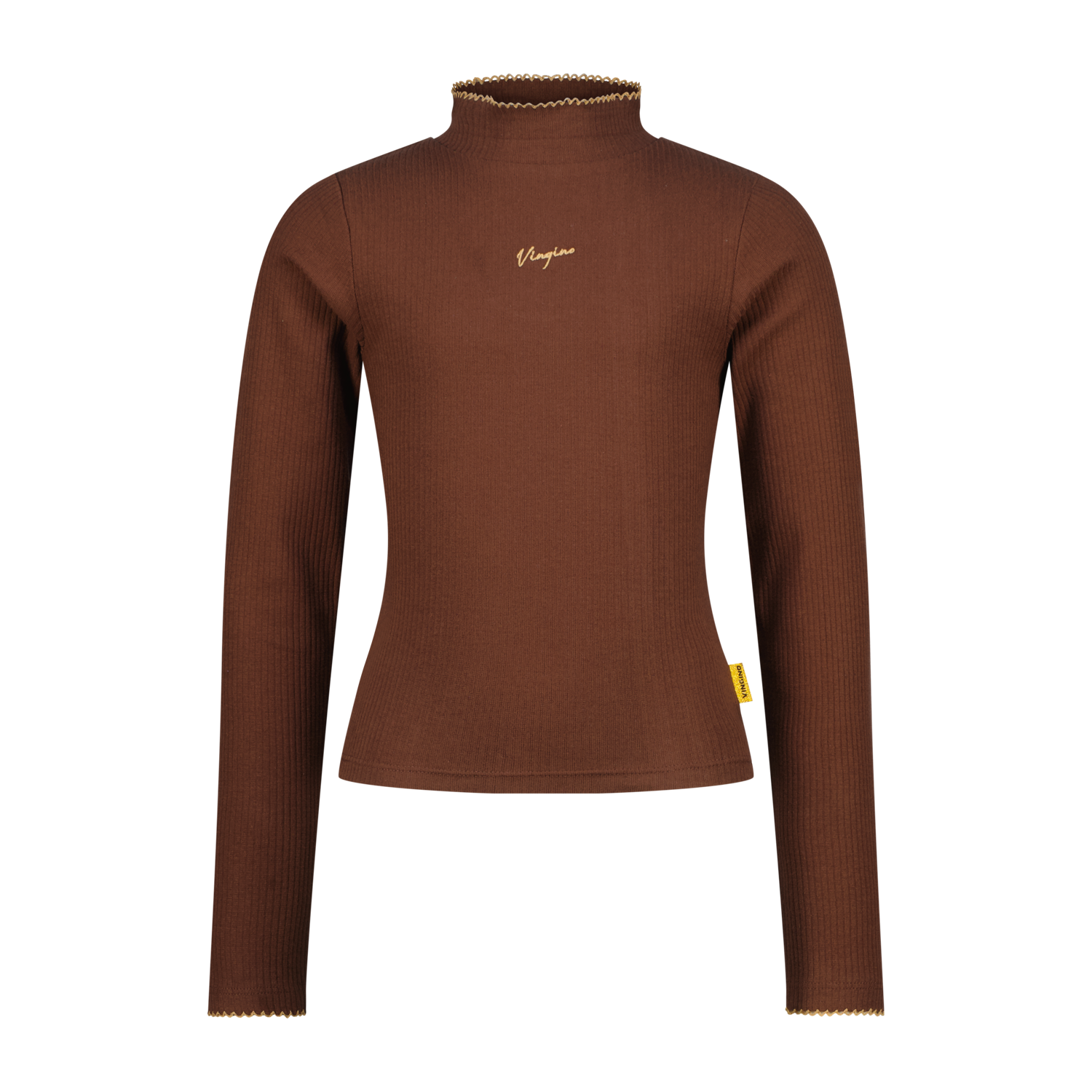 VINGINO Girls T-shirt Icon Rib Top Col Potting Soil