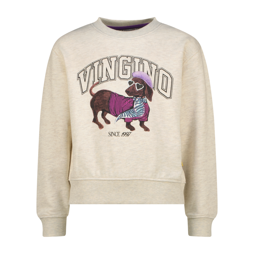 VINGINO Girls Sweater Nieneke Soft Vanilla Melee