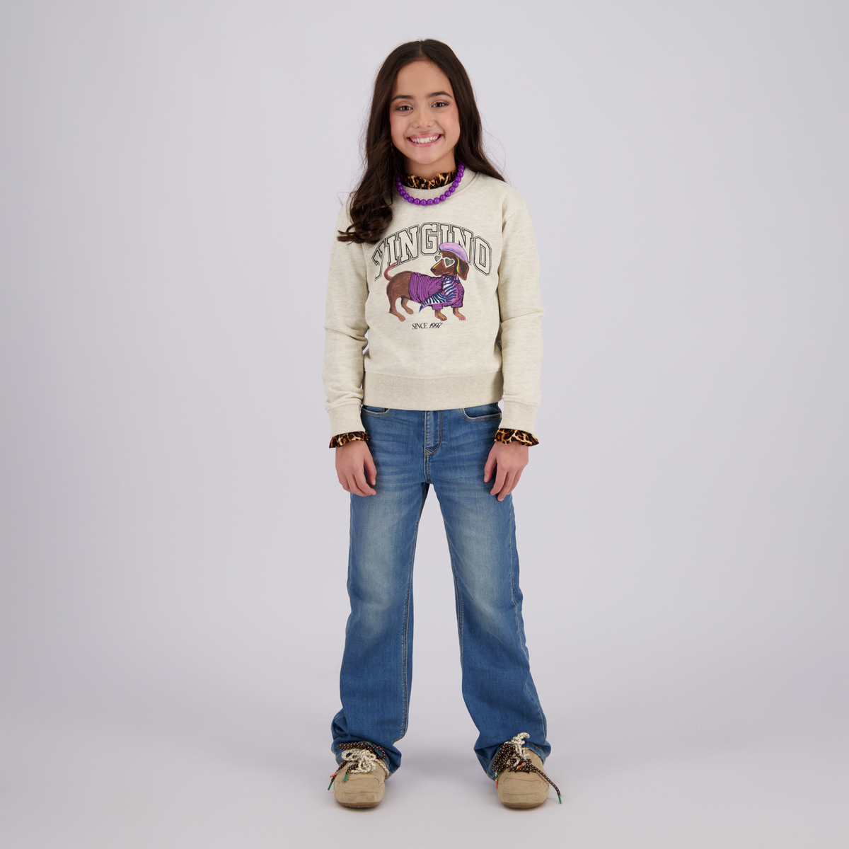 VINGINO Girls Sweater Nieneke Soft Vanilla Melee