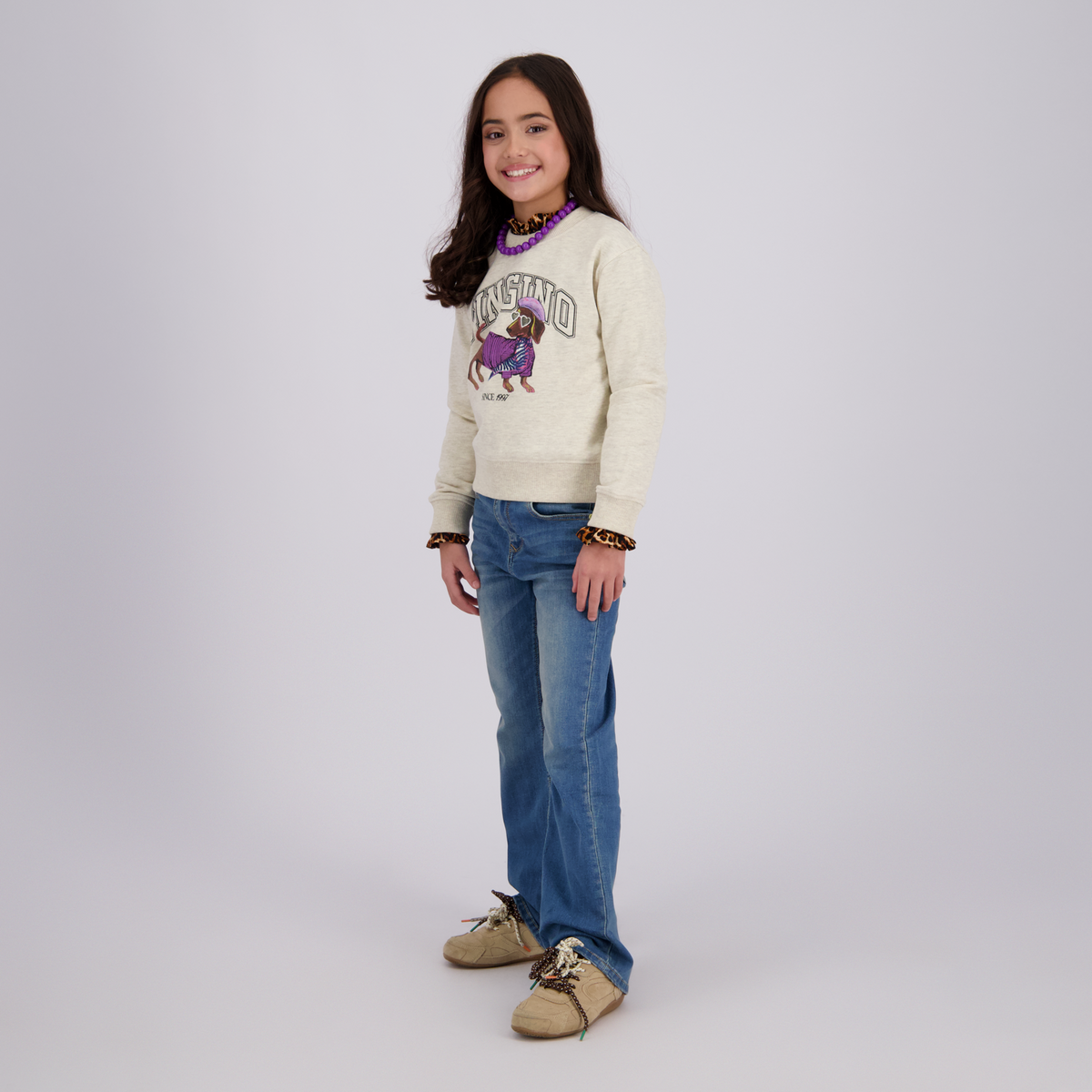 VINGINO Girls Sweater Nieneke Soft Vanilla Melee