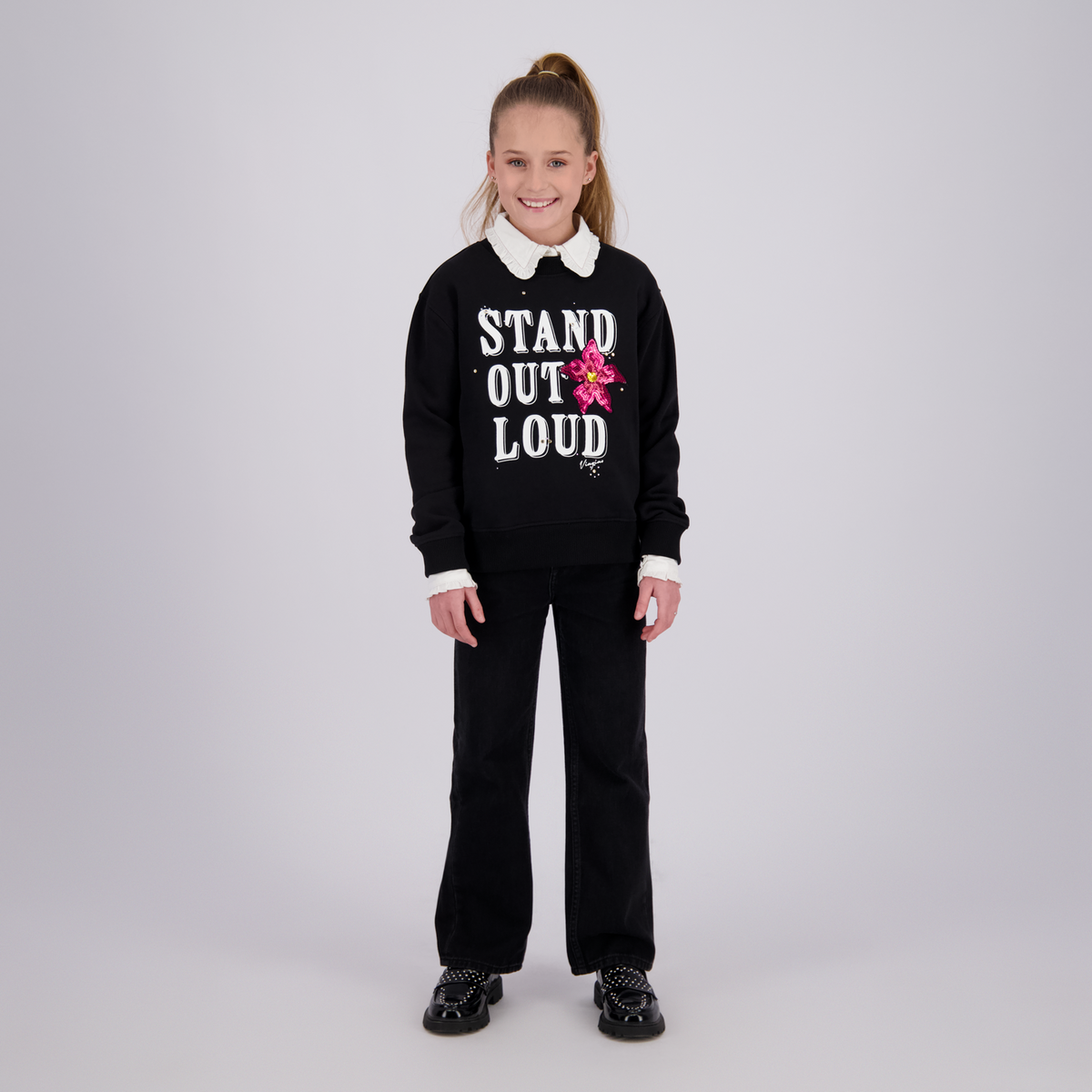 VINGINO Girls Sweater Nieka Deep Black