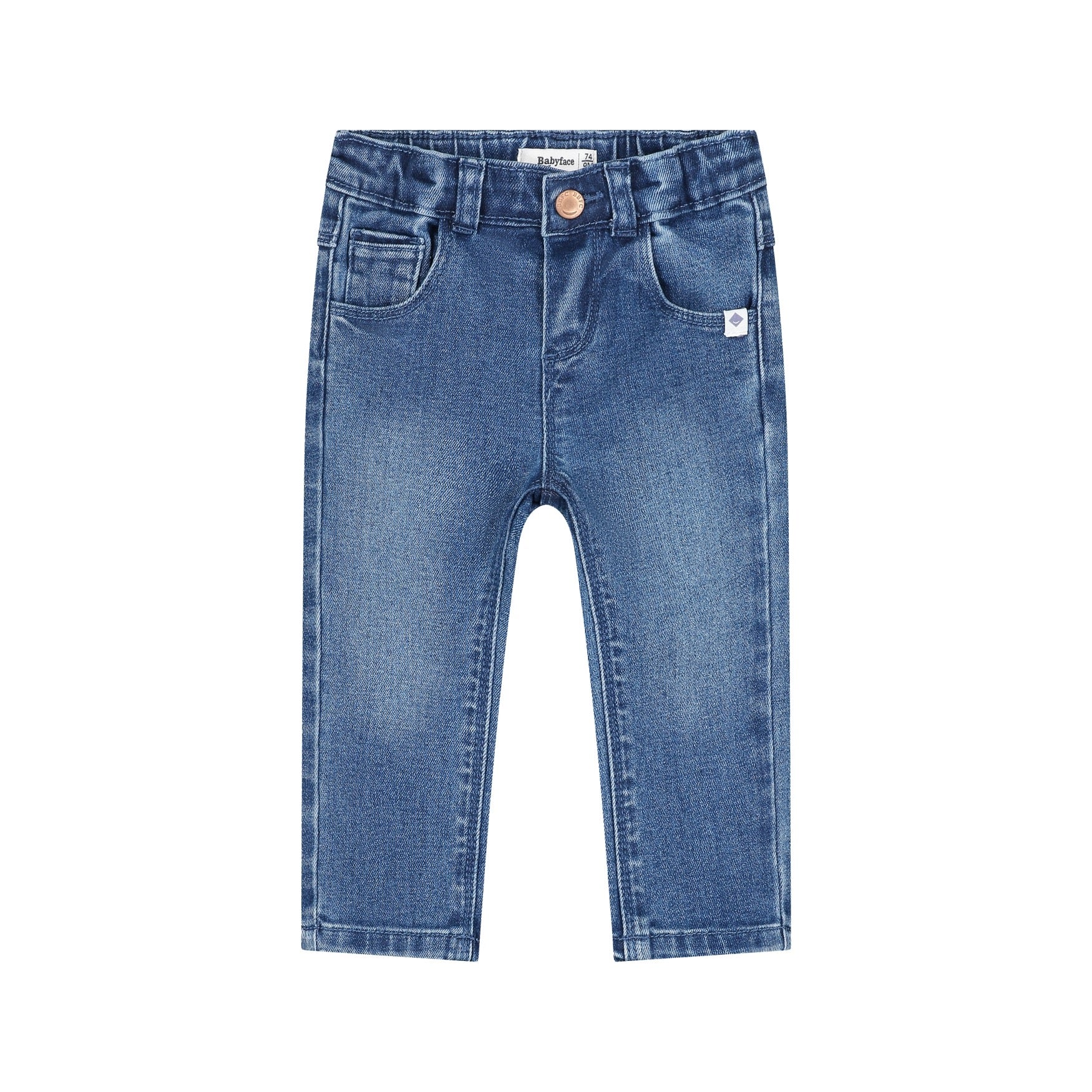 Babyface Baby Girls Denim Pants Medium Blue Denim
