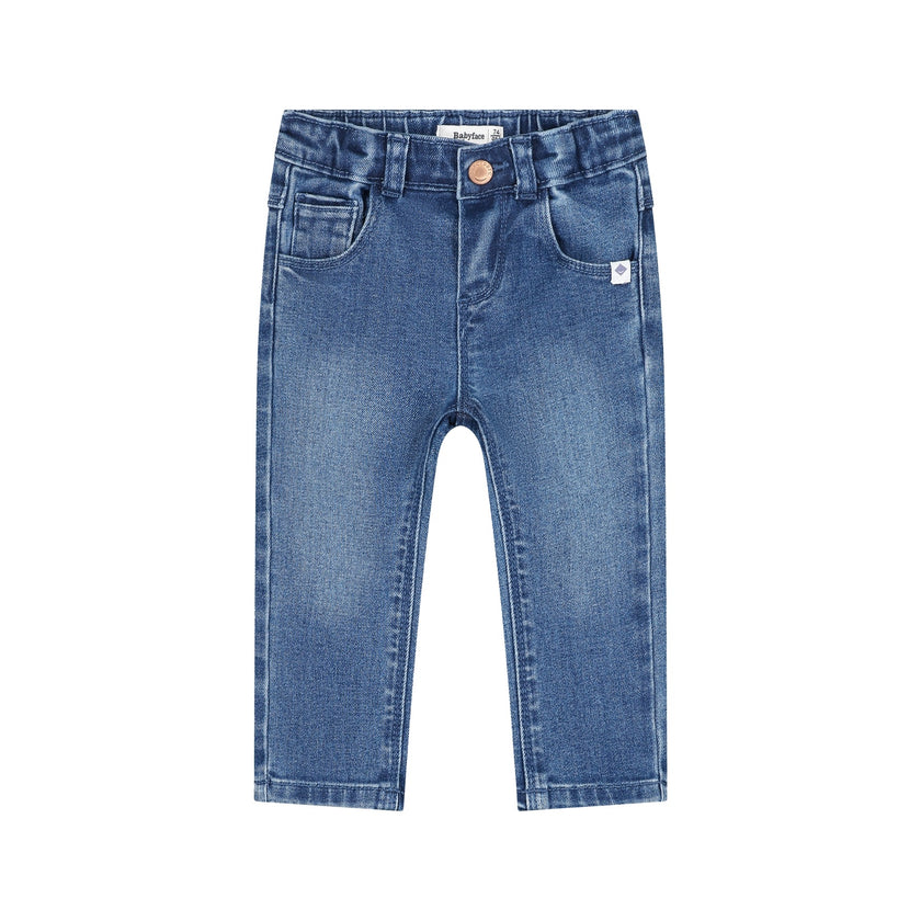 Babyface Baby Girls Denim Pants Medium Blue Denim