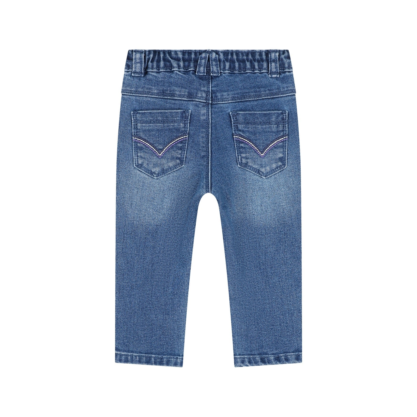 Babyface Baby Girls Denim Pants Medium Blue Denim