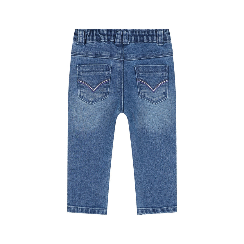Babyface Baby Girls Denim Pants Medium Blue Denim