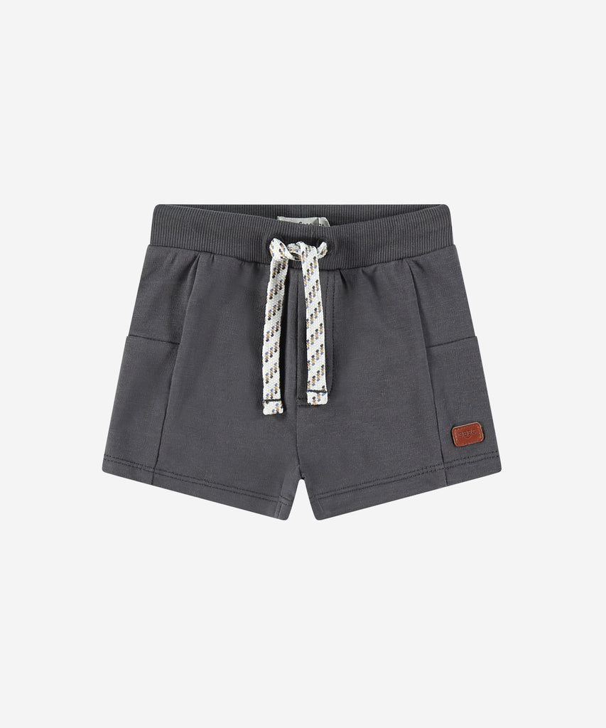 <strong>Details: </strong>These baby sweat shorts in dark grey offer comfort and style for your little one. The elastic waistband ensures a snug and comfortable fit, making them perfect for everyday wear. Crafted with care, these shorts are a must-have for any baby's wardrobe.&nbsp;<br><strong></strong><strong>Color</strong>: Dark grey&nbsp;<br><strong>Composition</strong>: Summer 24 &nbsp;