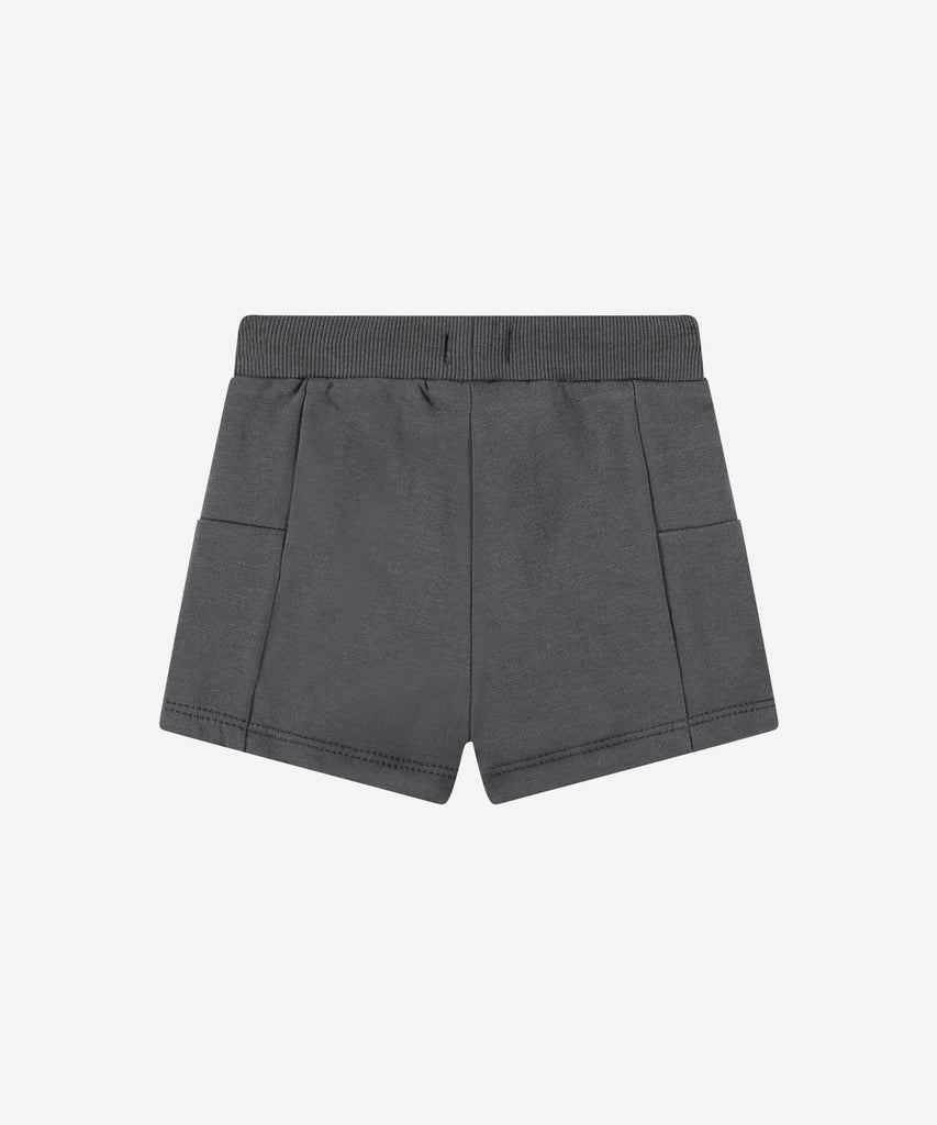 <strong>Details: </strong>These baby sweat shorts in dark grey offer comfort and style for your little one. The elastic waistband ensures a snug and comfortable fit, making them perfect for everyday wear. Crafted with care, these shorts are a must-have for any baby's wardrobe.&nbsp;<br><strong></strong><strong>Color</strong>: Dark grey&nbsp;<br><strong>Composition</strong>: Summer 24 &nbsp;