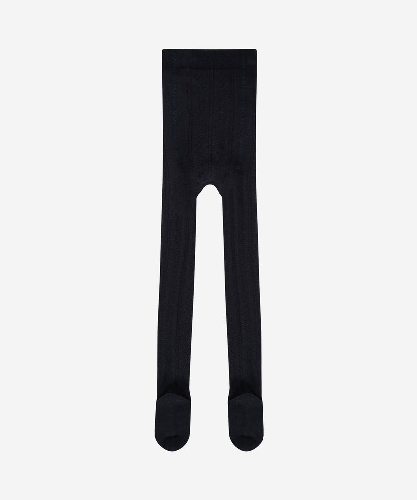 Details: These Knit Pattern Tights are ideal for girls, offering the perfect combination of comfort and style with a classic dark blue finish. Crafted with a knitted material, they provide all-day comfort and breathability.  Color: Dark Blue  Composition: 86% cotton/12% polyamide/2% elasthan 