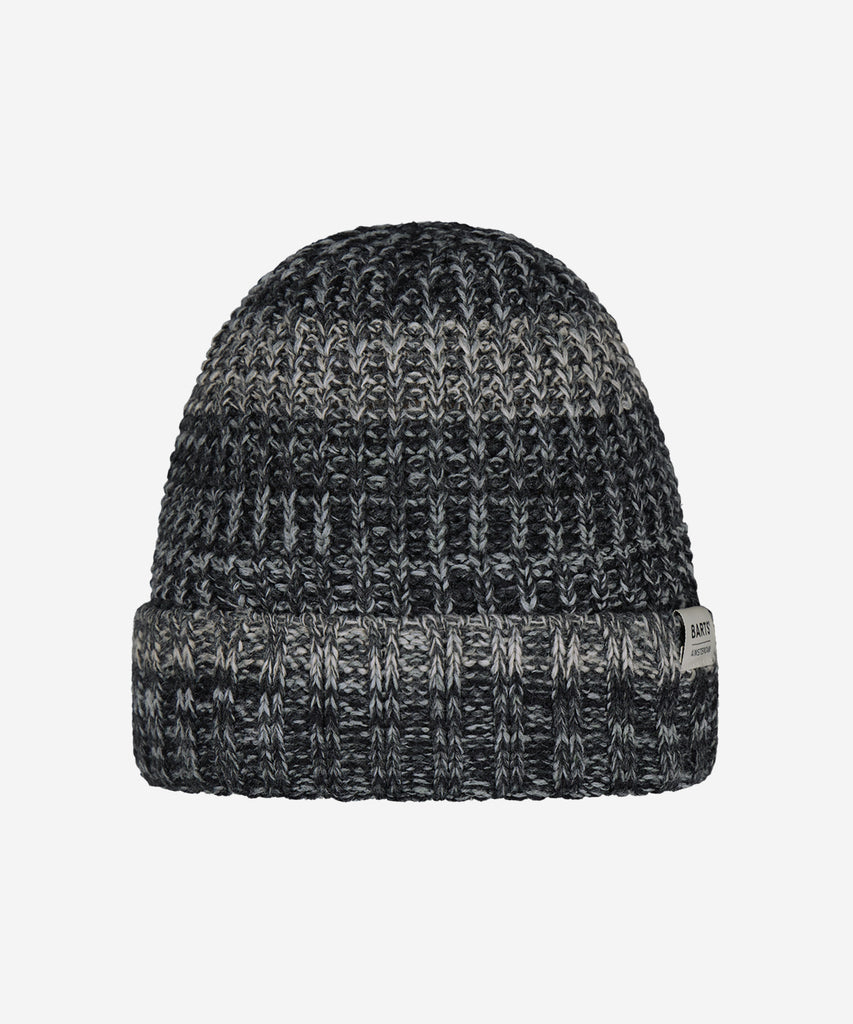 Details: The Akotan Beanie contains 50% recycled Polyester, is knitted and has a mixed colour gradient. This beanie has a turn-up and a lining with a fleece headband for extra comfort. Perfect to combine with the Reggey Scarf.  Color: Dark heather  Size: 55  = 8 years and up  Composition: 100% Acrylic 