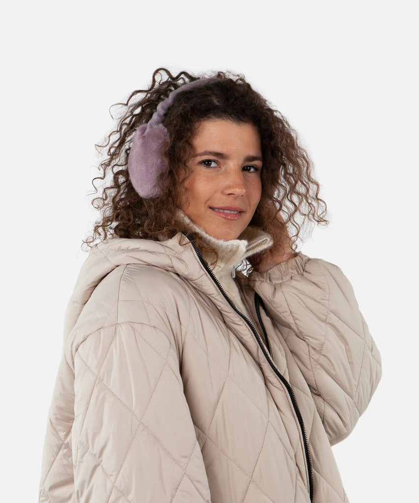 Details: The Plush Earmuffs are made of soft fake fur. They are adjustable. This makes it suitable for both adults and children.  Color: Mauve  Size: One Size - Fits adult & kids  Composition:  85% Acrylic|15% Polyester  