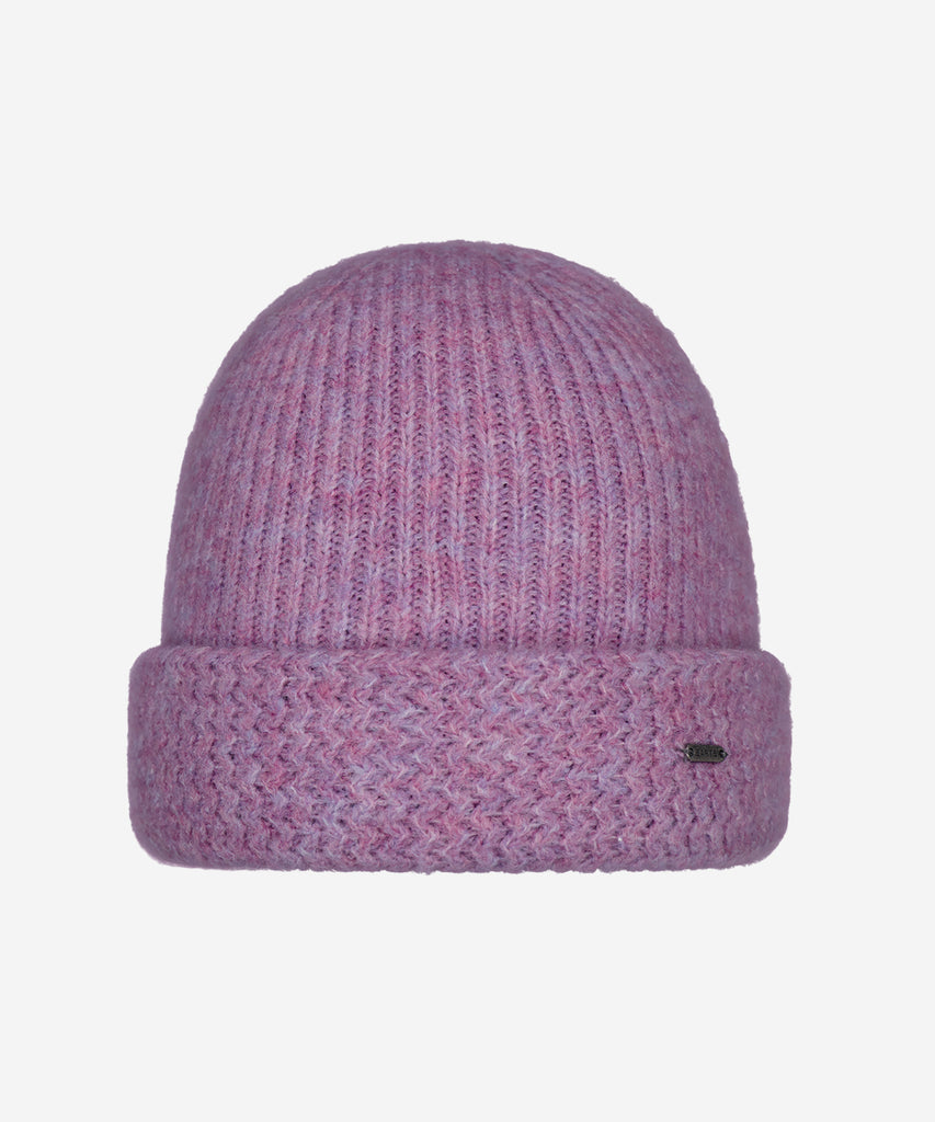 Details: The Shae Beanie is a very soft, stretchy hat with a subtle rib knit and a zigzag turn-up. Perfect to combine with the Shae Col.  Color: Purple melee   Size: 53-55  = 4- 8 years and up  Composition: 74% Acrylic|23% Polyamide/Nylon|3% Elastane 