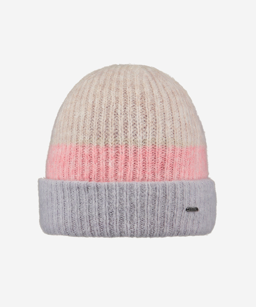 Deatils: The Suzam Beanie is a very soft, stretchable hat with a subtle rib structure. It's the perfect combination with the Shae Col, Shae Gloves and Shae Mitts. Color: cream, pink & lilac    Size: 53-55  = 4- 8 years and up  Composition: 74% Acrylic 23% Polyamide/Nylon 3% Elastane 