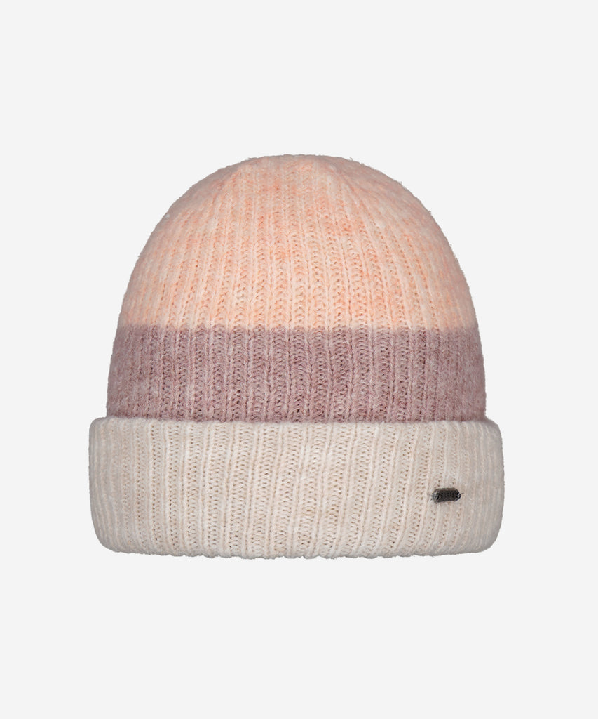 Deatils: The Suzam Beanie is a very soft, stretchable hat with a subtle rib structure. It's the perfect combination with the Shae Col, Shae Gloves and Shae Mitts. Color: cream, pink & apricot   Size: 53-55  = 4- 8 years and up  Composition: 74% Acrylic 23% Polyamide/Nylon 3% Elastane 