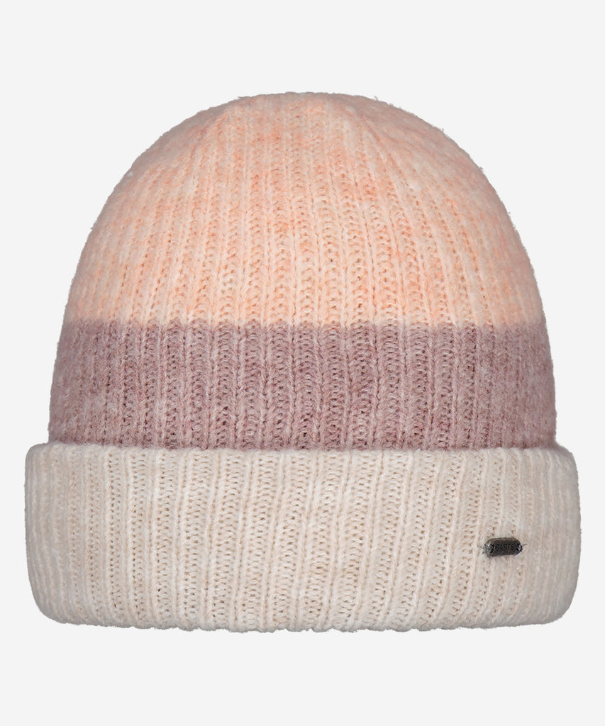 Deatils: The Suzam Beanie is a very soft, stretchable hat with a subtle rib structure. It's the perfect combination with the Shae Col, Shae Gloves and Shae Mitts. Color: cream, pink & apricot   Size: 53-55  = 4- 8 years and up  Composition: 74% Acrylic 23% Polyamide/Nylon 3% Elastane 