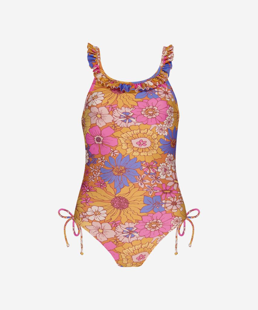 <strong>Details:&nbsp;</strong>The Breezy Swimsuit One Piece comes in a terra - pink Flower print. The one piece has fancy ruffels.&nbsp;<span data-mce-fragment="1"><br></span><strong>Color:</strong> Terra pink&nbsp;&nbsp;<br><strong>Composition:</strong> 80% Polyamide/Nylon 20% Elastane &nbsp;