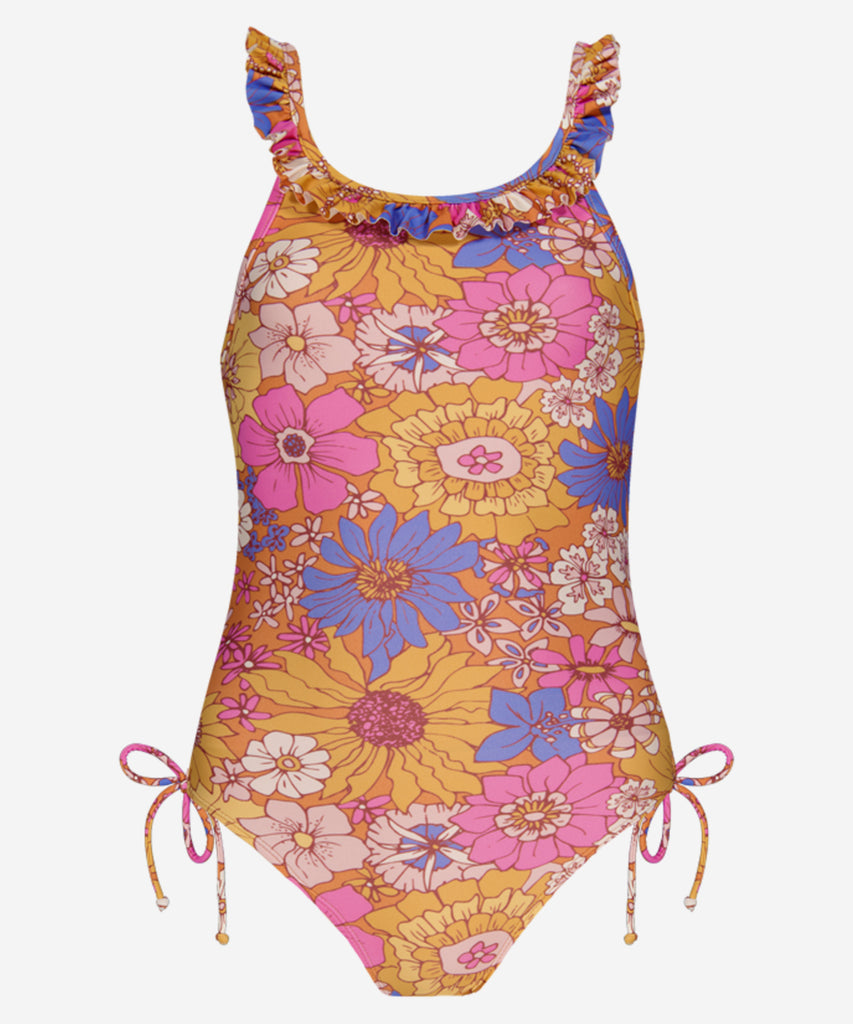 <strong>Details:&nbsp;</strong>The Breezy Swimsuit One Piece comes in a terra - pink Flower print. The one piece has fancy ruffels.&nbsp;<span data-mce-fragment="1"><br></span><strong>Color:</strong> Terra pink&nbsp;&nbsp;<br><strong>Composition:</strong> 80% Polyamide/Nylon 20% Elastane &nbsp;
